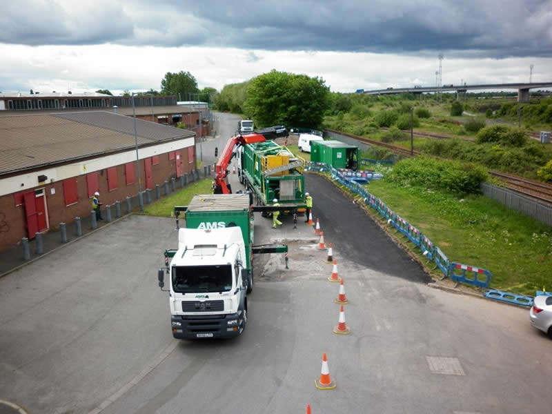 The drill site being setup